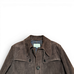 Gucci AW17 Dragon Embroidered Goat Suede Trench Coat