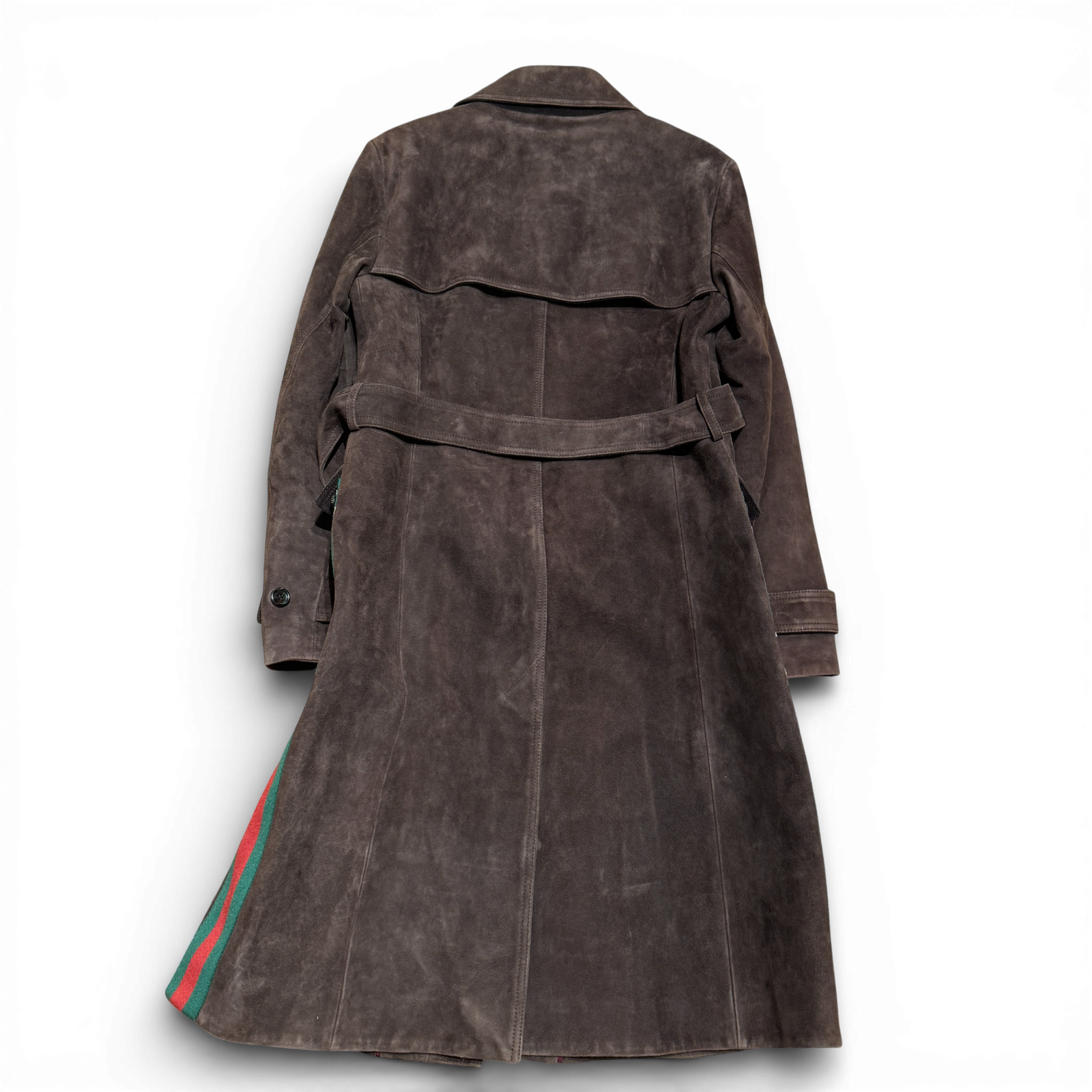 Gucci AW17 Dragon Embroidered Goat Suede Trench Coat