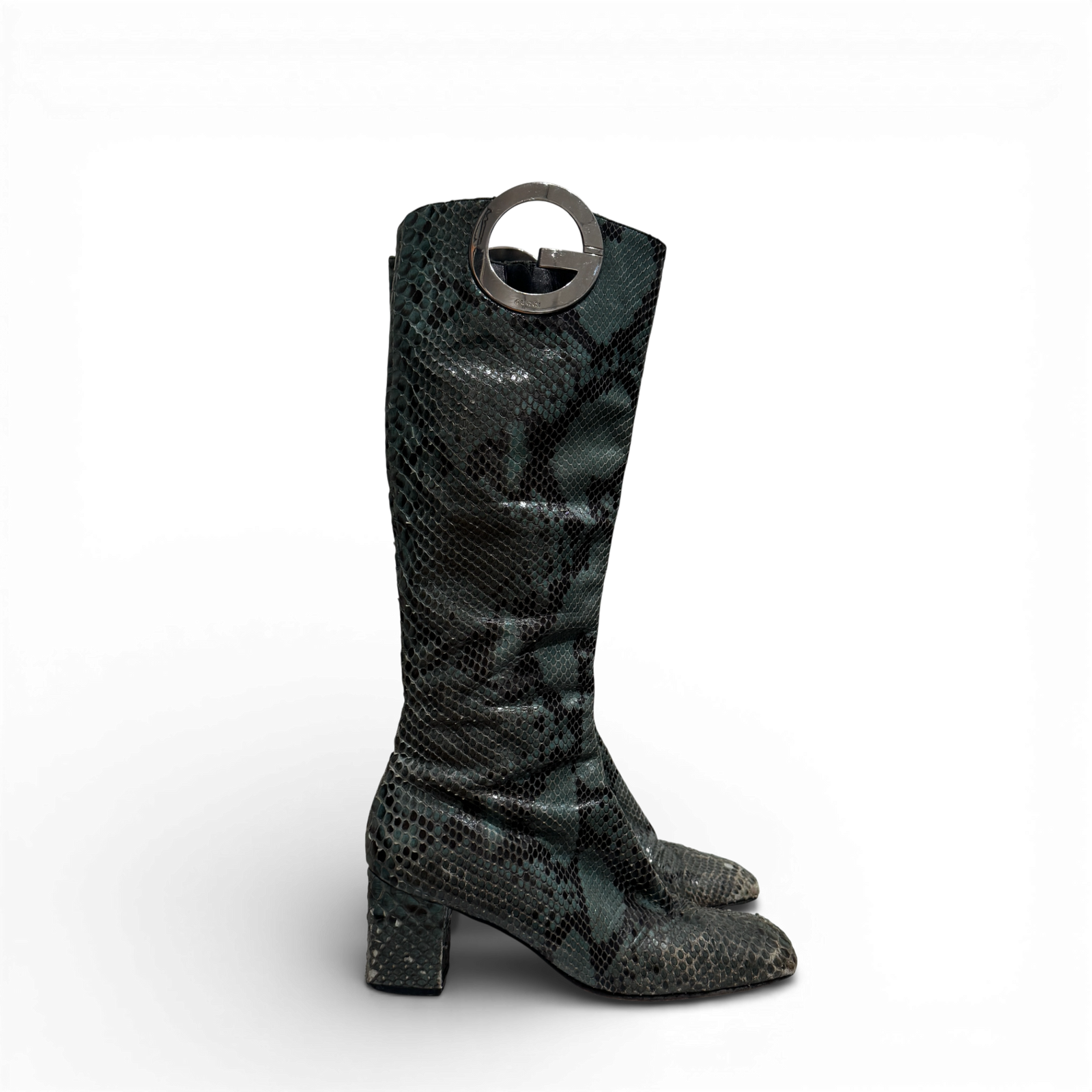 Gucci by Tom Ford SS96 Python G Metal Logo Boots