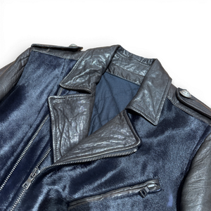 Balmain by Christophe Decarnin Calf Fur Leather Jacket
