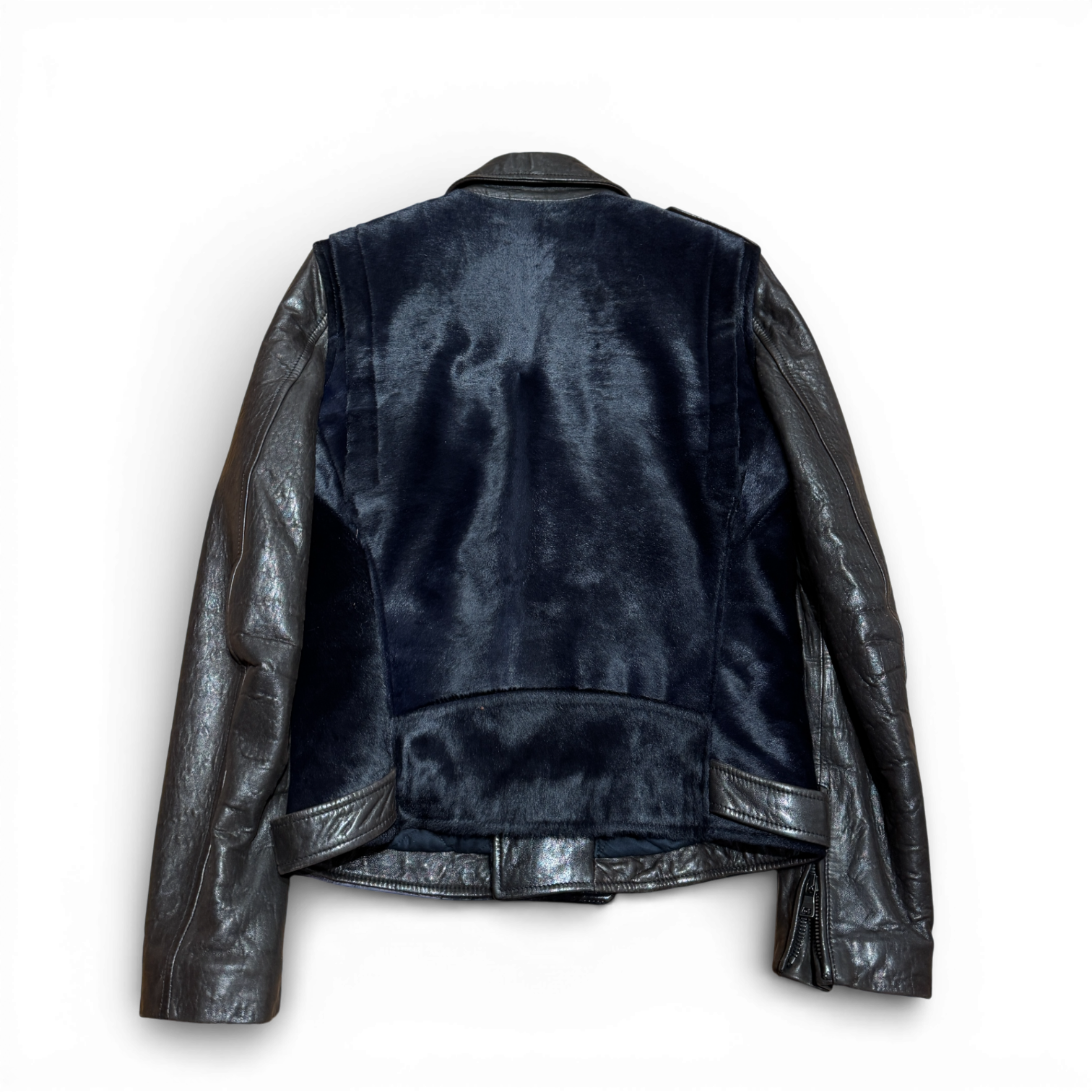 Balmain by Christophe Decarnin Calf Fur Leather Jacket