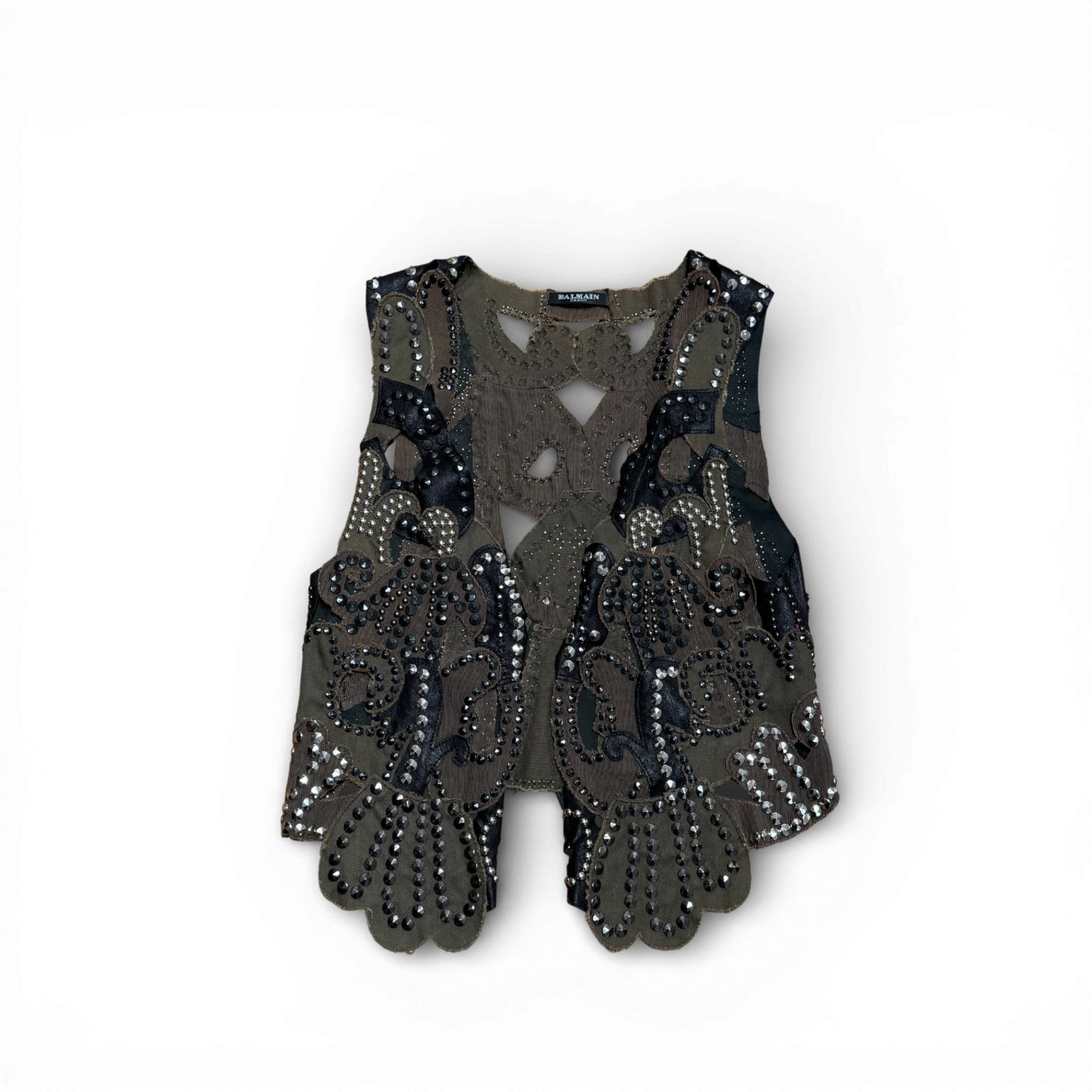 Balmain SS11 by Christophe Decarnin Studded Artisanal Vest