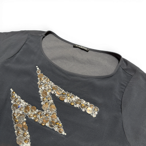 Balmain 2000s Christophe Decarnin Bolt Embellished Silk Blend Shirt