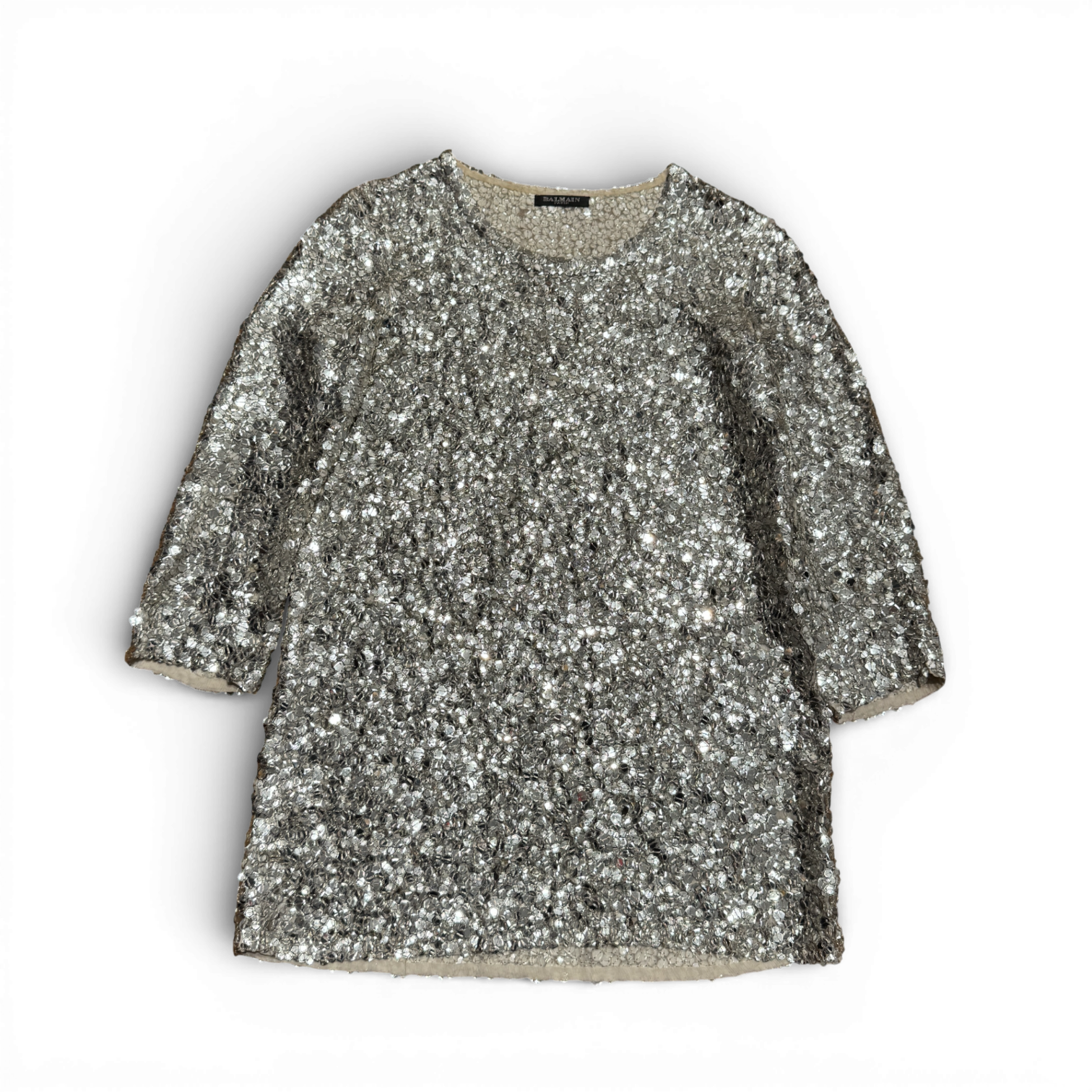 Balmain SS08 by Christophe Decarnin Runway Artisanal Mirror Applique Long Shirt