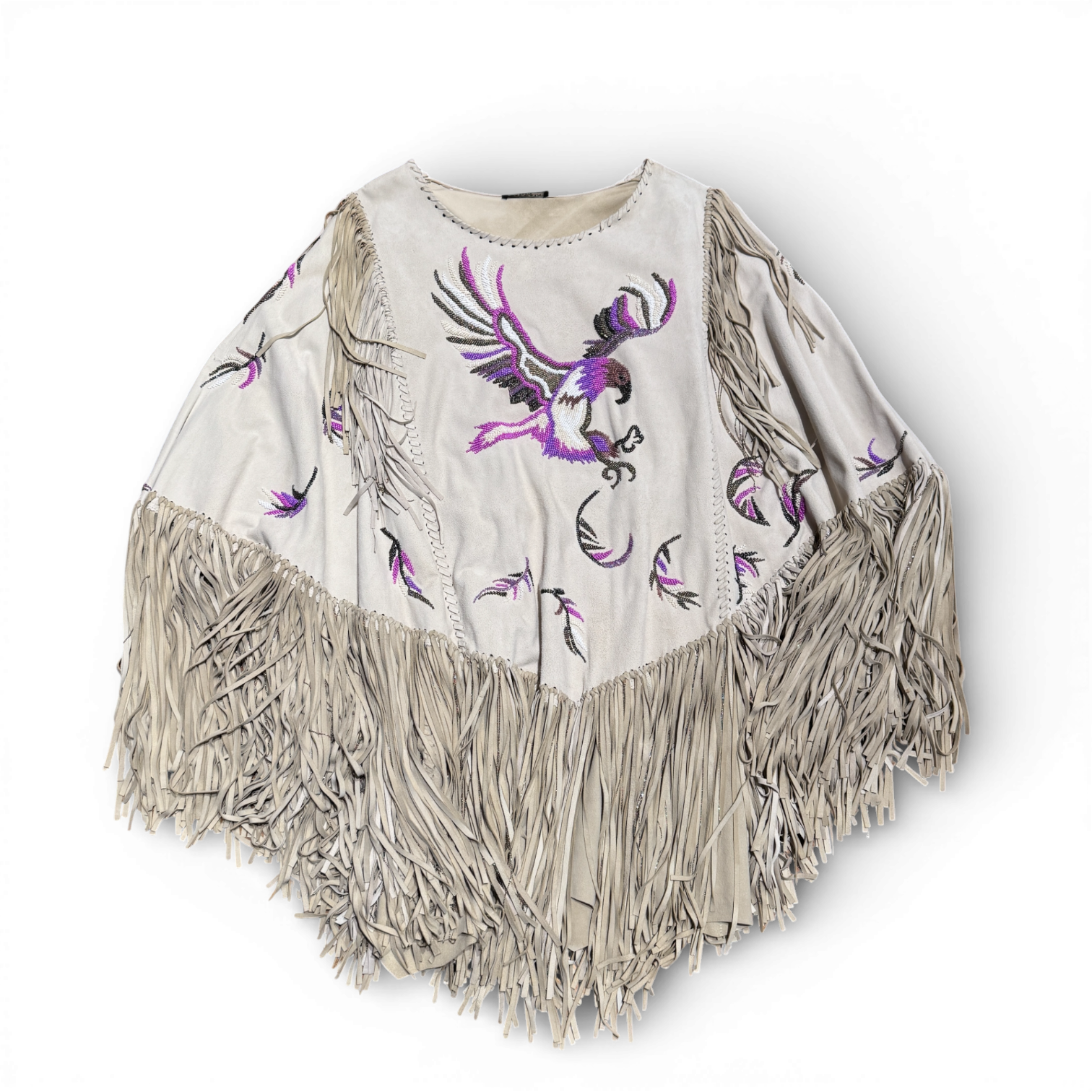 Balmain SS08 Runway by Christophe Decarnin Eagle Embellished Chain Fringed Goat Suede Dress