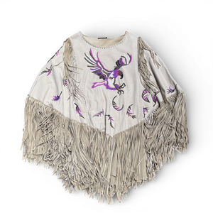 Balmain SS08 Runway by Christophe Decarnin Eagle Embellished Chain Fringed Goat Suede Dress