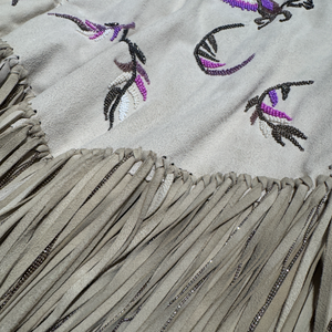 Balmain SS08 Runway by Christophe Decarnin Eagle Embellished Chain Fringed Goat Suede Dress