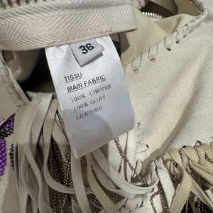 Balmain SS08 Runway by Christophe Decarnin Eagle Embellished Chain Fringed Goat Suede Dress