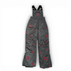 Chanel 2021 Coco Neige Laser Cut CC Logo Green Ski Down Overall Sample