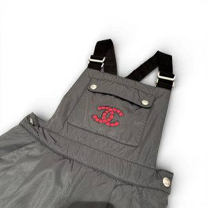 Chanel 2021 Coco Neige Laser Cut CC Logo Green Ski Down Overall Sample