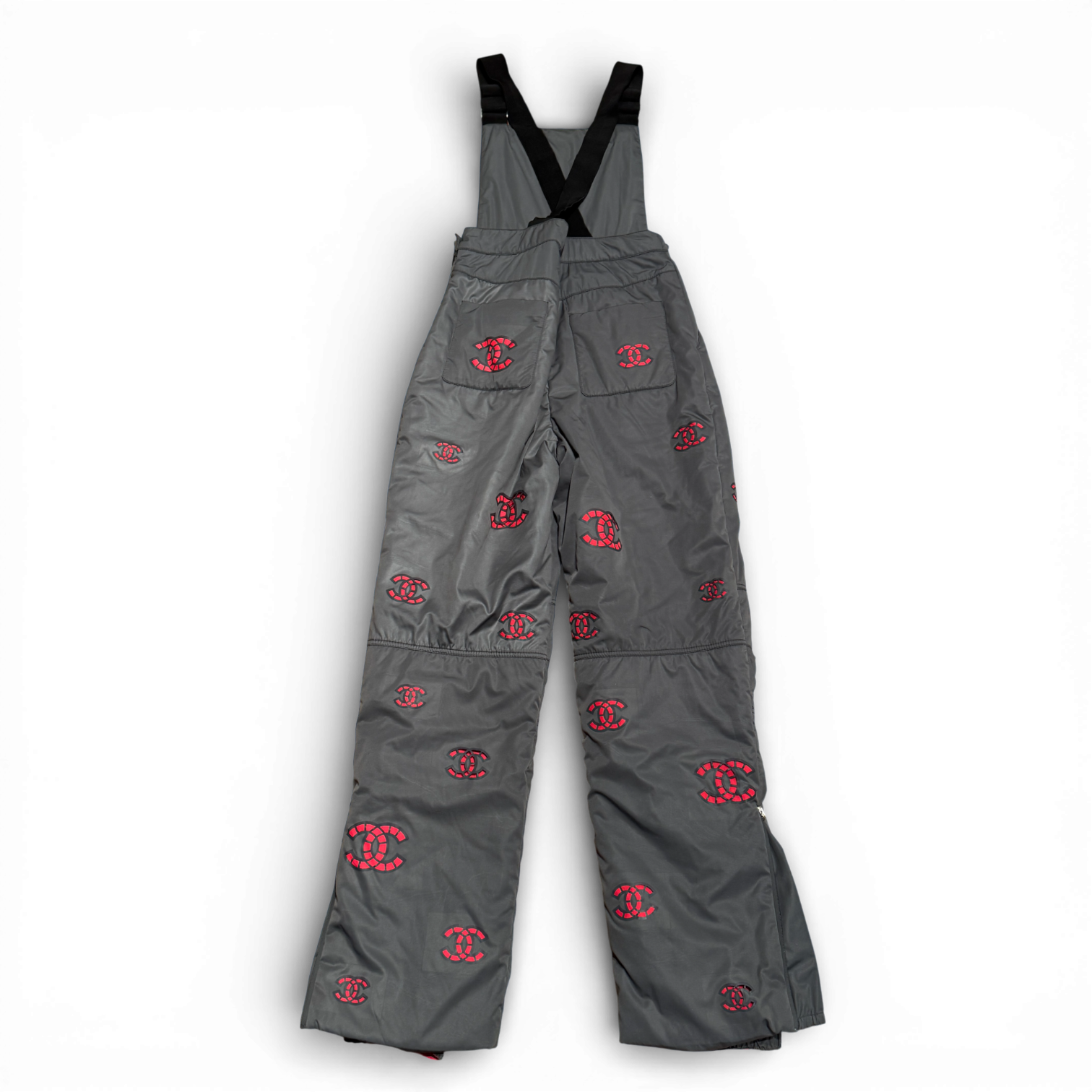 Chanel 2021 Coco Neige Laser Cut CC Logo Green Ski Down Overall Sample