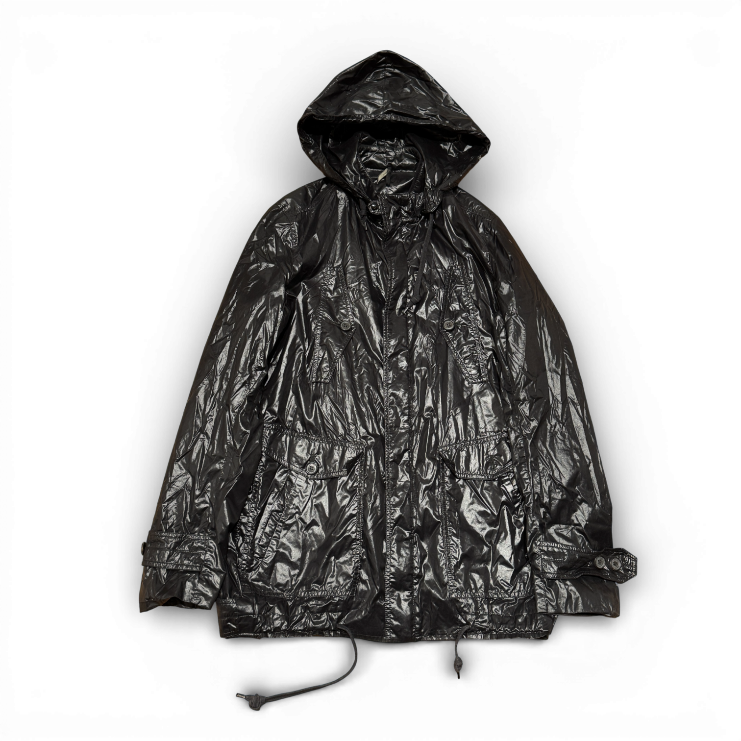 Dior Homme SS09 Shiny Black Nylon Coat