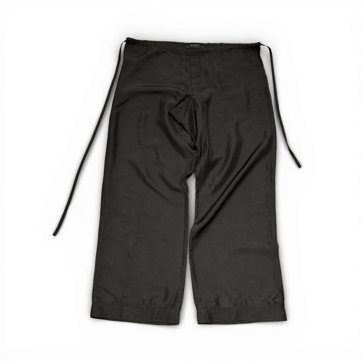 Gucci SS01 by Tom Ford Black Karate Silk Pants