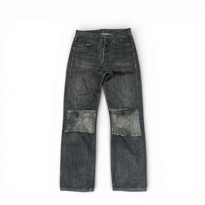 Maison Martin Margiela SS02 Artisanal Reconstructed Leather Patch Grey Denim