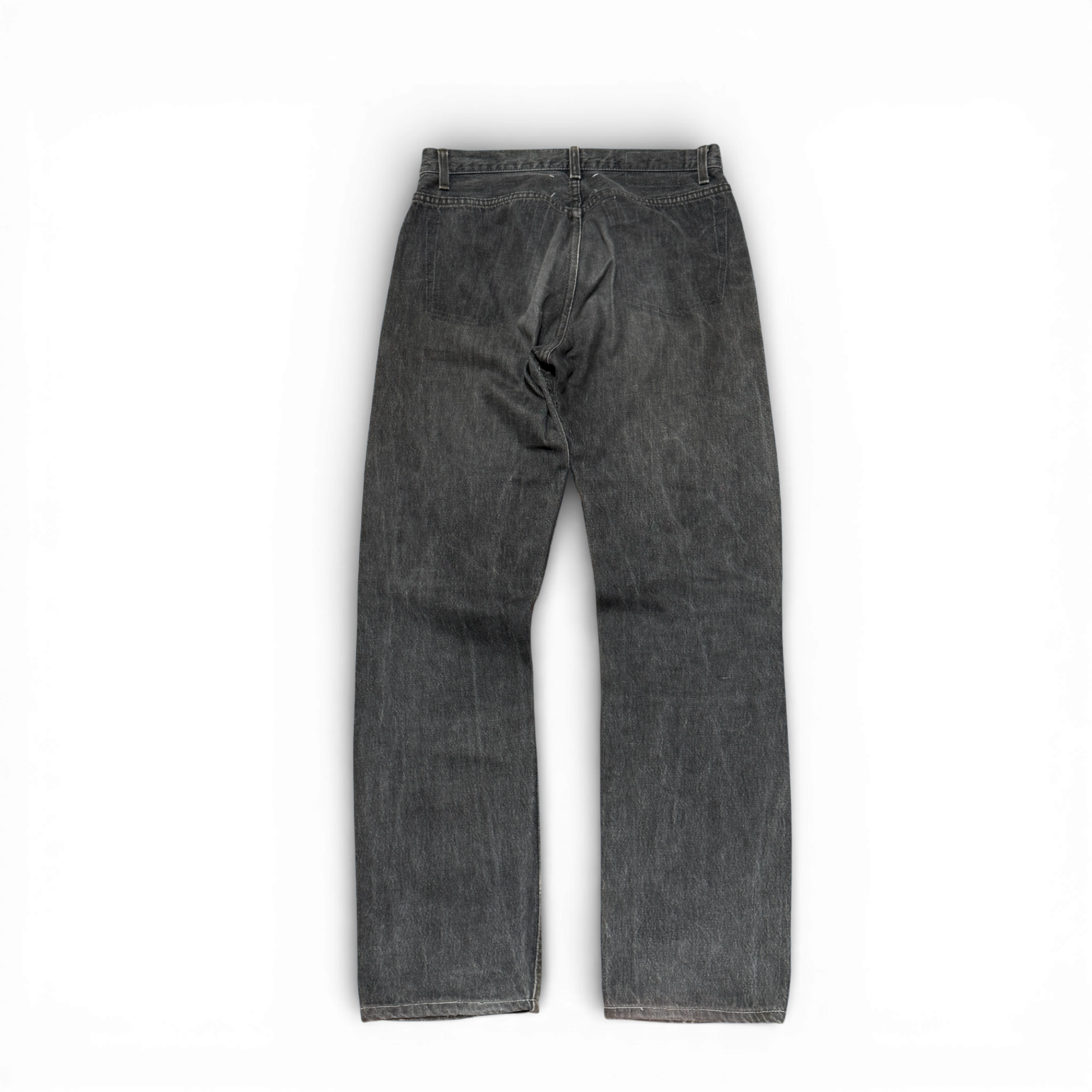 Maison Martin Margiela SS02 Artisanal Reconstructed Leather Patch Grey Denim