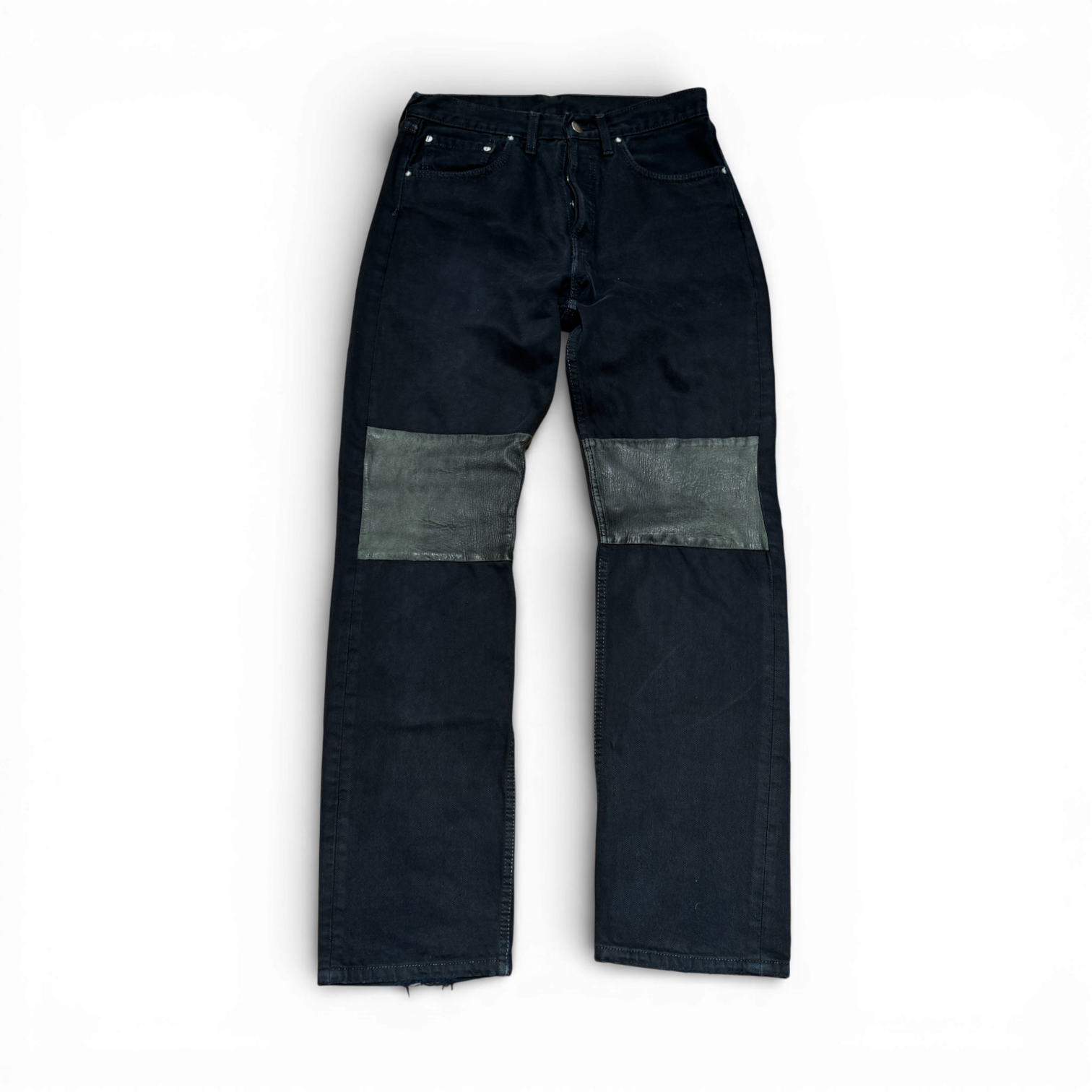 Maison Martin Margiela SS02 Artisanal Reconstructed Leather Patch Black Denim