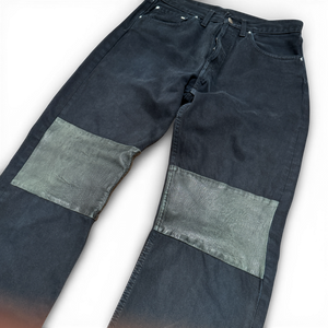 Maison Martin Margiela SS02 Artisanal Reconstructed Leather Patch Black Denim