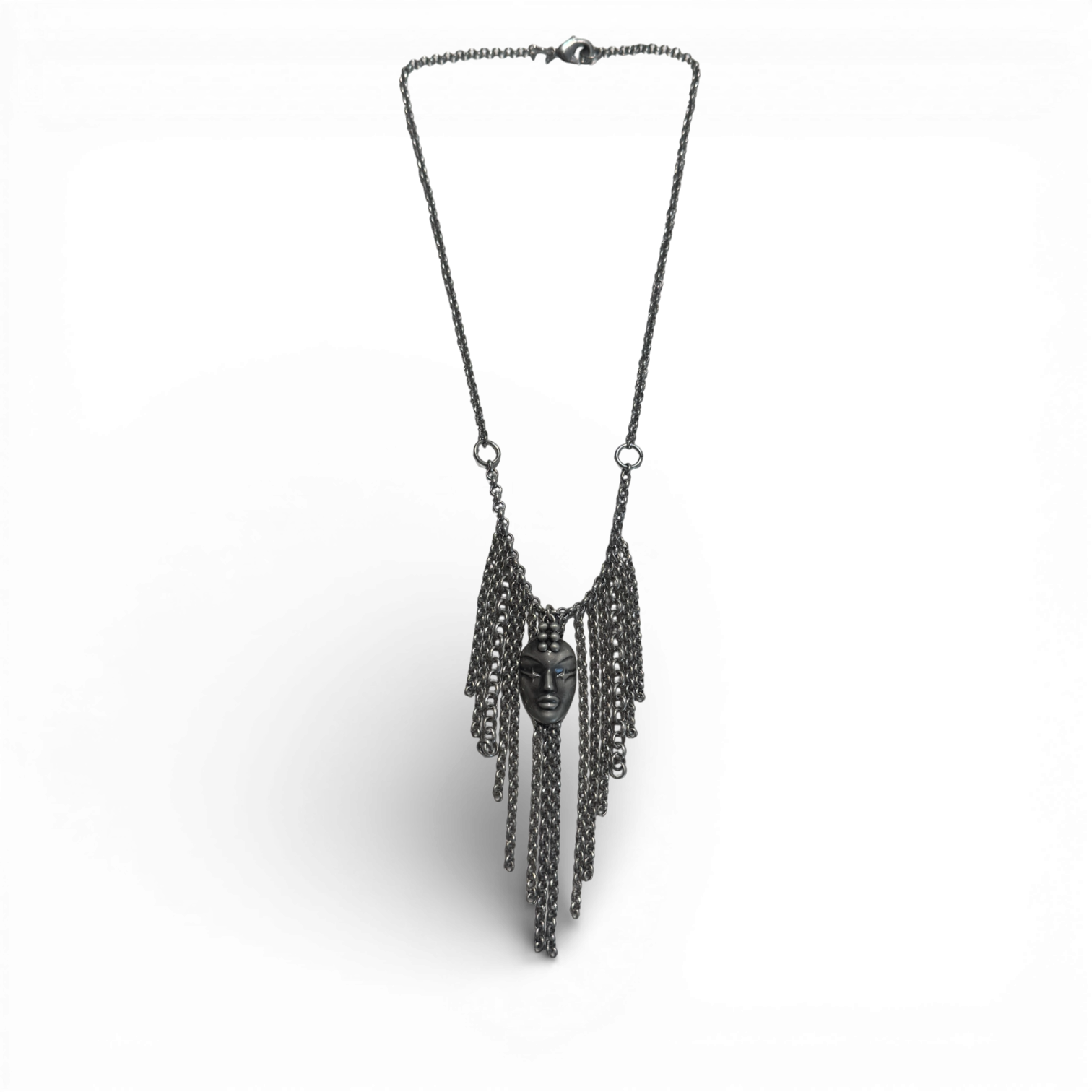 Thierry Mugler 90s Chained Face Necklace