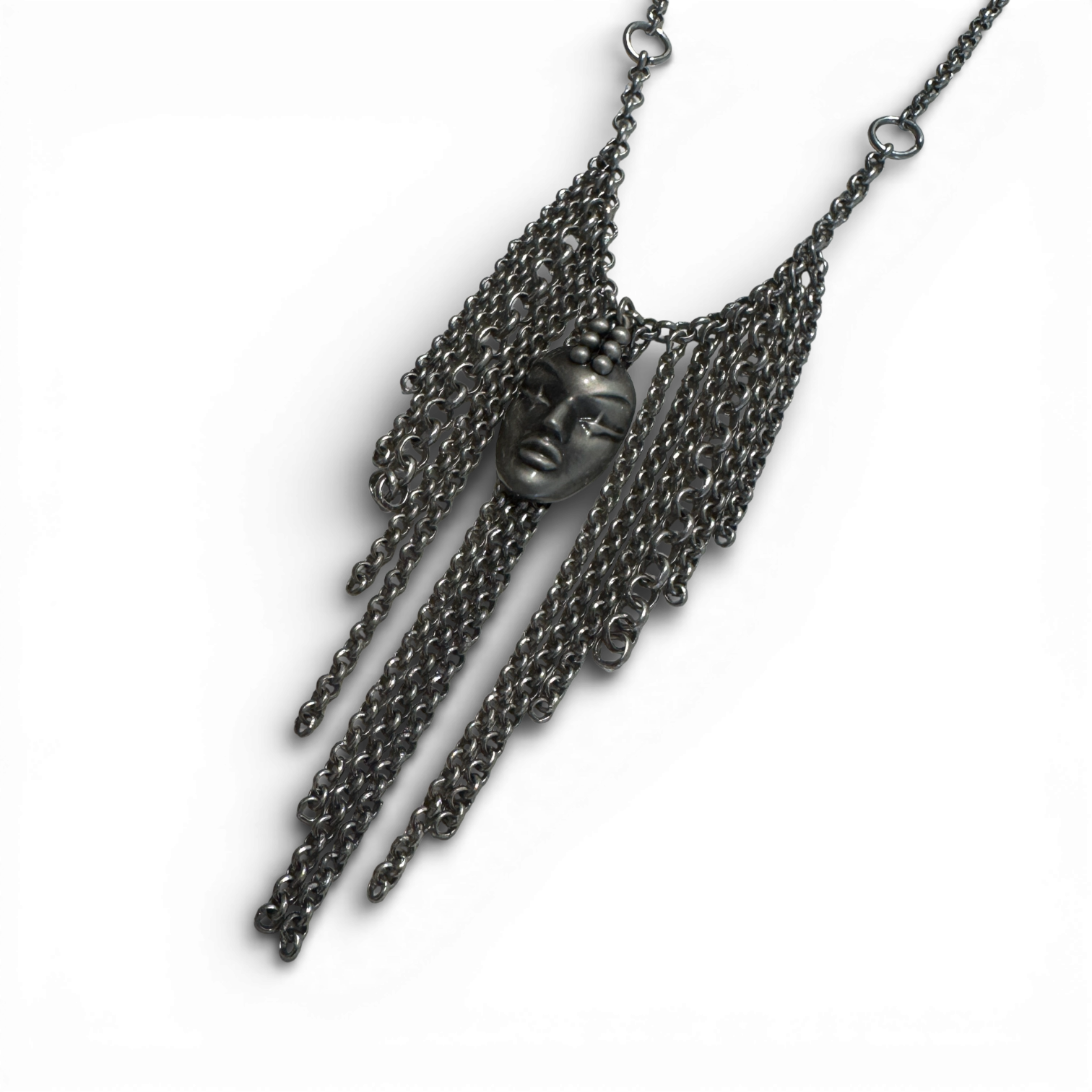 Thierry Mugler 90s Chained Face Necklace