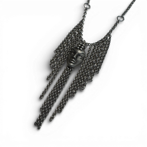 Thierry Mugler 90s Chained Face Necklace