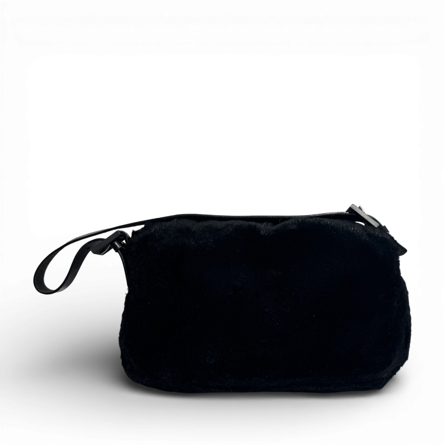 Fendi 2000s Black Fur Baguette Bag