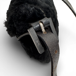 Fendi 2000s Black Fur Baguette Bag
