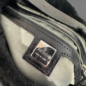 Fendi 2000s Black Fur Baguette Bag