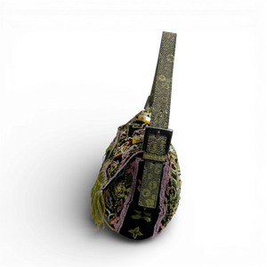 Fendi 2000s Black Bohemian Embellished Baguette Bag