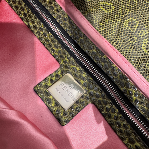 Fendi 2000s Black Bohemian Embellished Baguette Bag