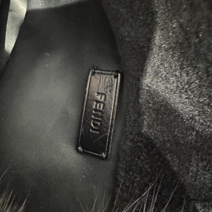 Fendi 2000s Black Long Fur Baguette Bag