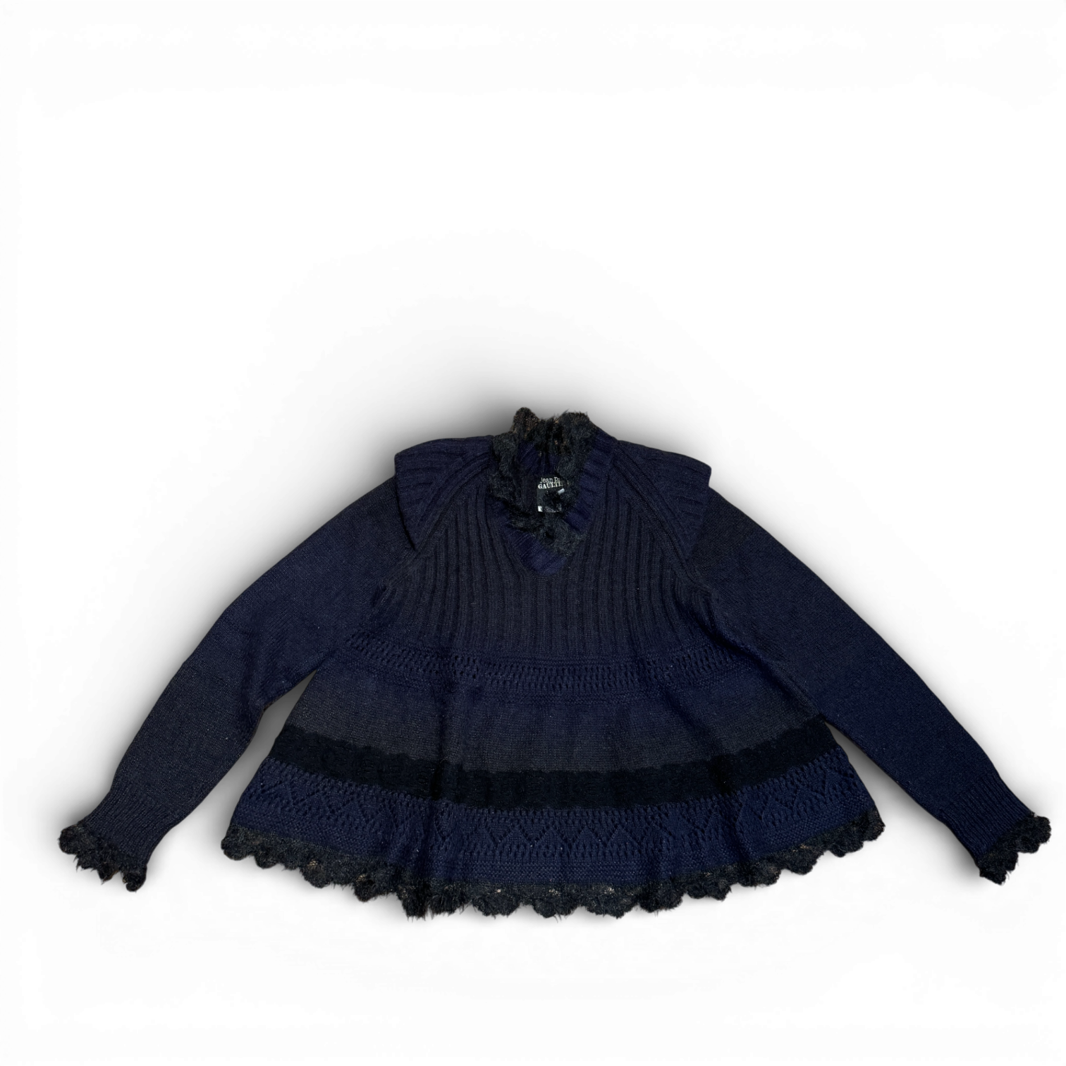 Jean Paul Gaultier 90s Patchwork Distressed Knit