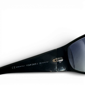 Christian Dior 2000s by John Galliano Black Your Dior 2 Logo Sunglasses