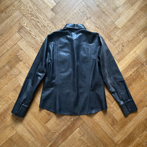 Bottega Veneta Black Leather Shirt