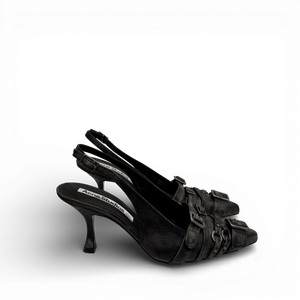 Acne Studios Distressed Belted Slingback Heels
