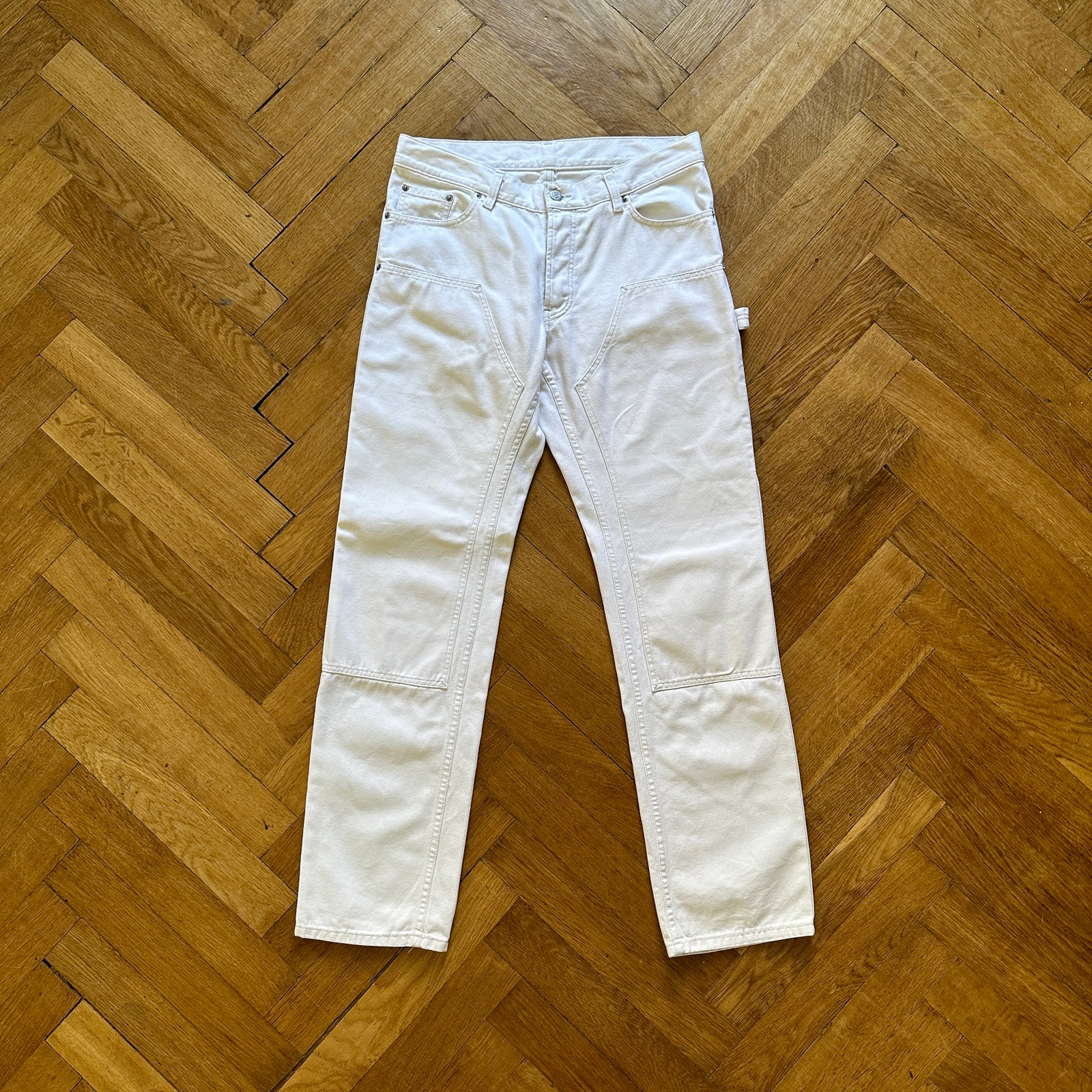 Helmut Lang SS99 White Carpenter Pants