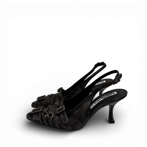 Acne Studios Distressed Belted Slingback Heels