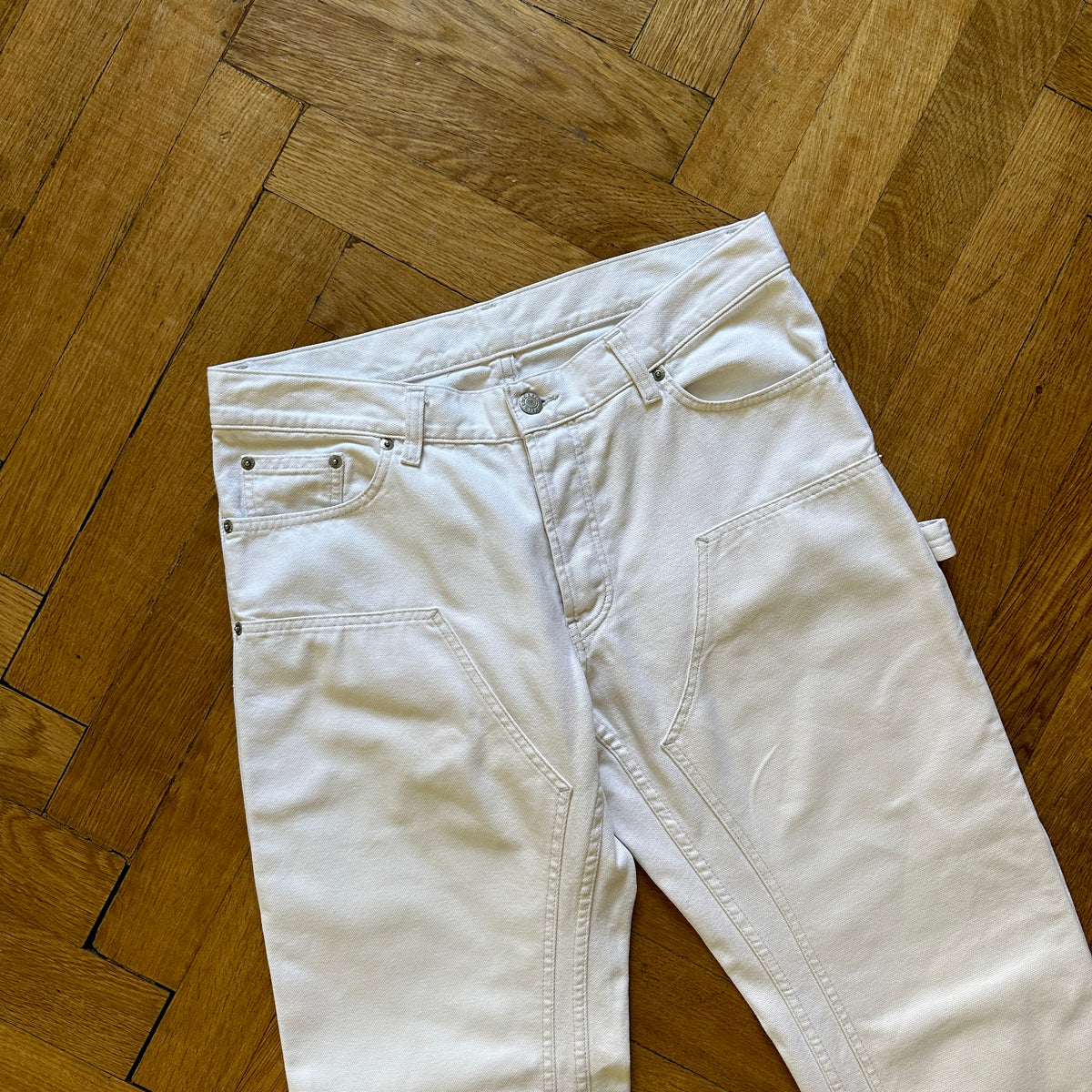 Helmut Lang SS99 White Carpenter Pants