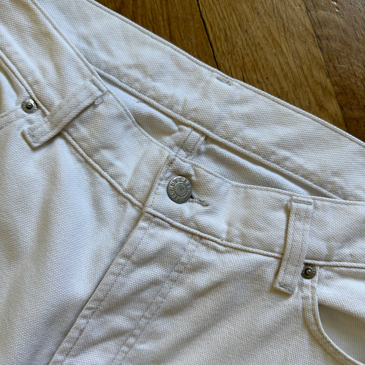 Helmut Lang SS99 White Carpenter Pants