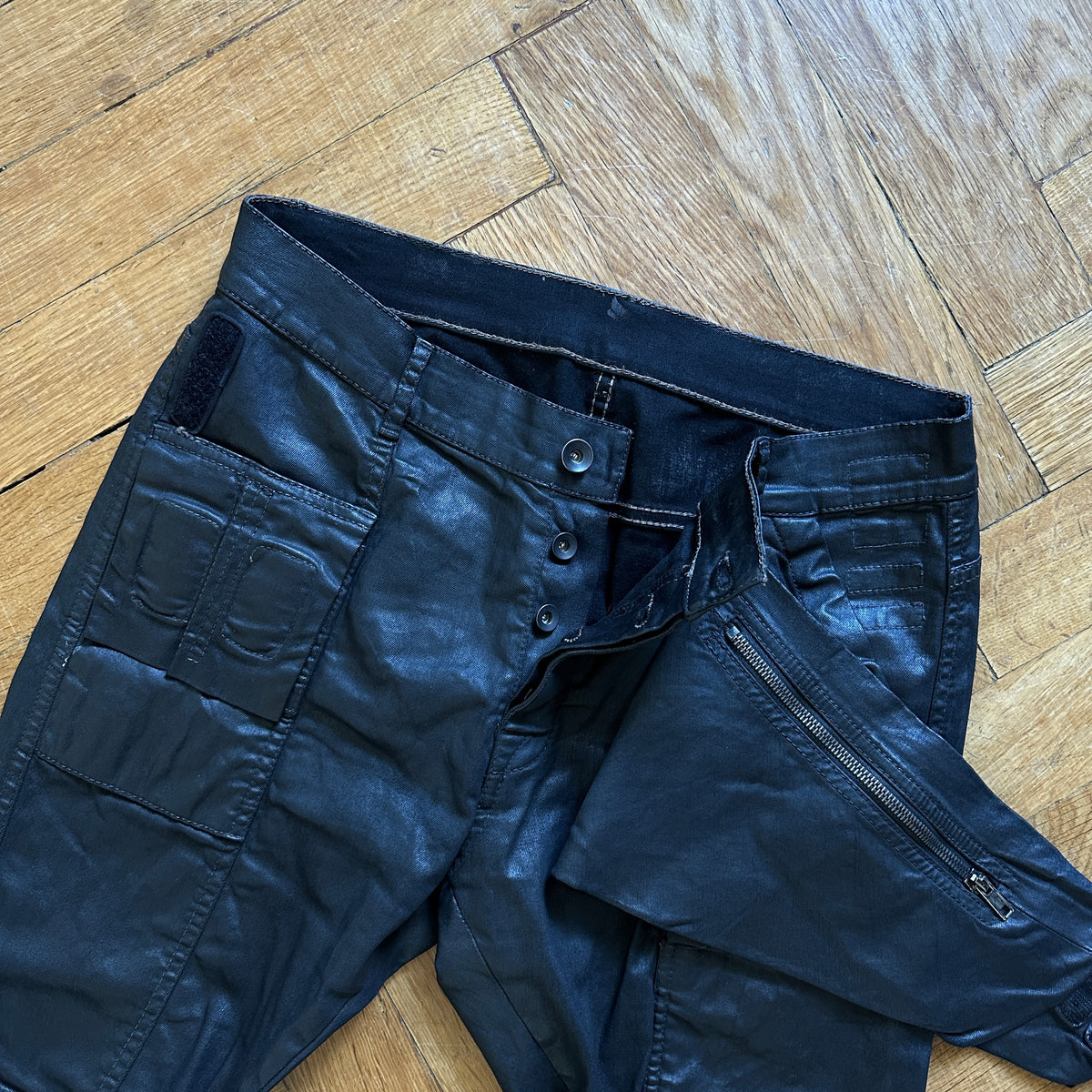 Rick Owens DRKSHDW FW15 Waxed Black Memphis Denim