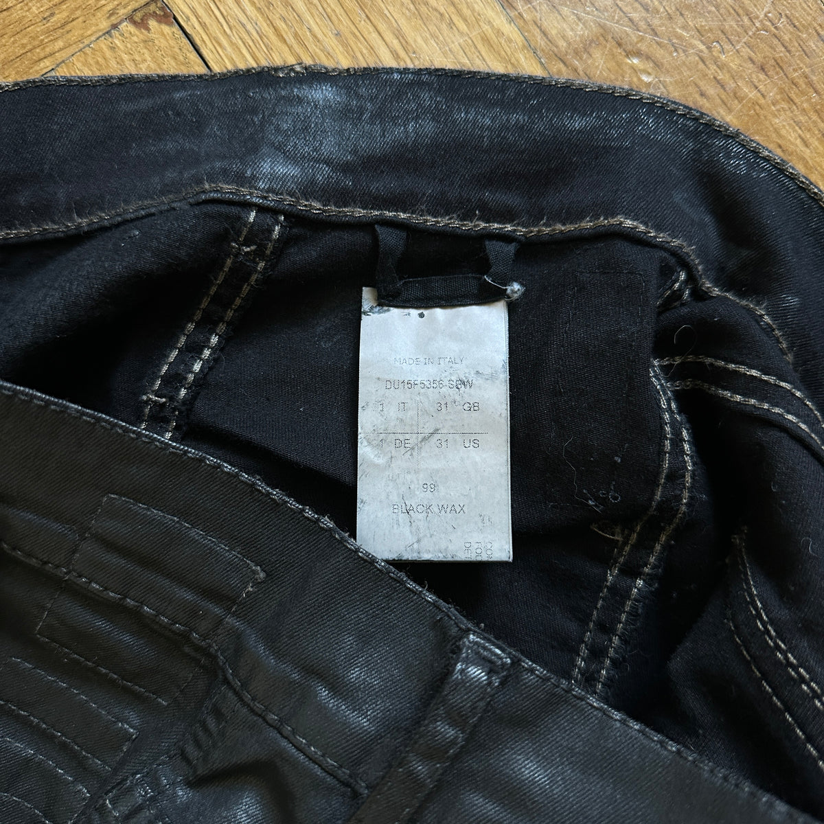 Rick Owens DRKSHDW FW15 Waxed Black Memphis Denim