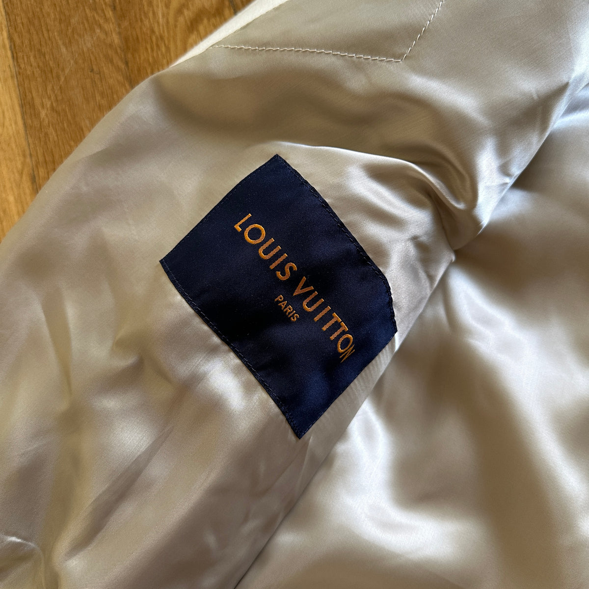 Louis Vuitton FW22 Cream Patched Bunny Varsity Jacket