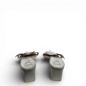Christian Dior SS04 by John Galliano Diorissimo Floral Crystal Embellished Mules