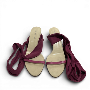 Helmut Lang 2000s Fuchsia Strap Tie Up Heeled Sandals