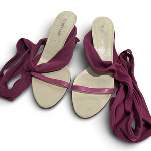 Helmut Lang 2000s Fuchsia Strap Tie Up Heeled Sandals