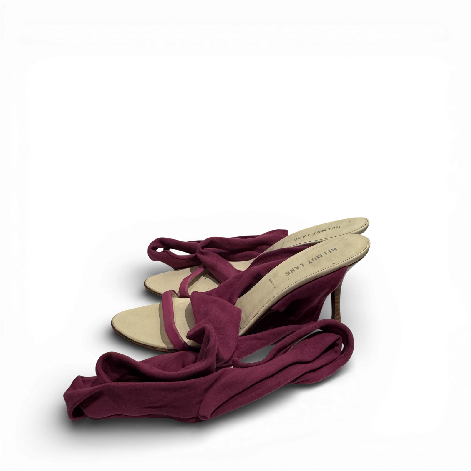 Helmut Lang 2000s Fuchsia Strap Tie Up Heeled Sandals