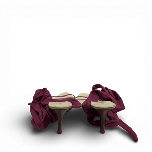 Helmut Lang 2000s Fuchsia Strap Tie Up Heeled Sandals