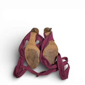 Helmut Lang 2000s Fuchsia Strap Tie Up Heeled Sandals