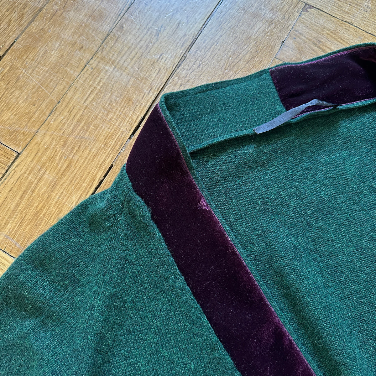 Haider Ackermann FW15 Cashmere Velvet Trim Zip Cardigan