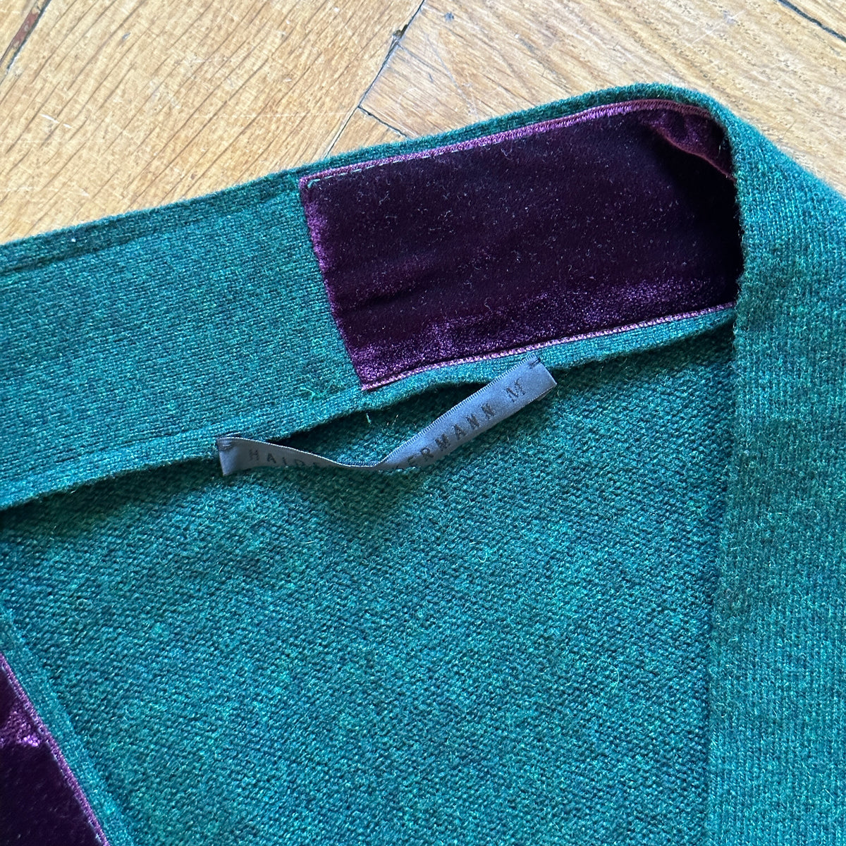 Haider Ackermann FW15 Cashmere Velvet Trim Zip Cardigan
