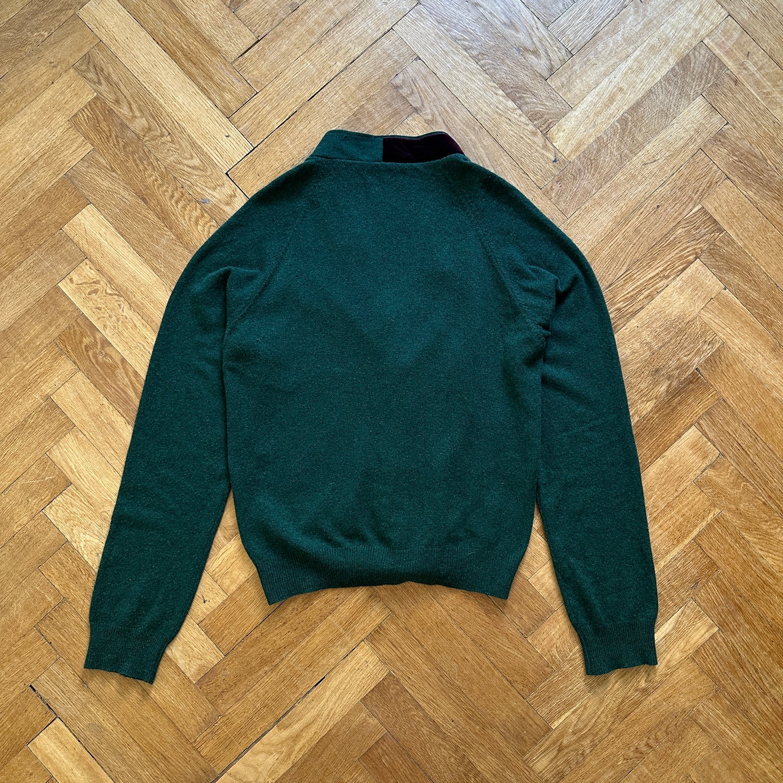 Haider Ackermann FW15 Cashmere Velvet Trim Zip Cardigan